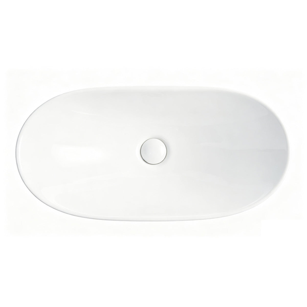 White Oval Ceramic Vessel Sink