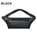 Elegant New Black Mens Leather Waist Bag Adjustable Strap Outdoors  Fanny Pack Comfortable Luxury Design For Men