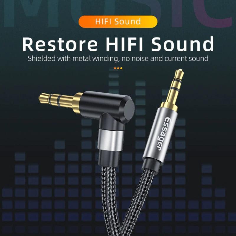 90Degree 3.5mm Right Angle AUX Audio Cable Jack For Headphone Extension Wire