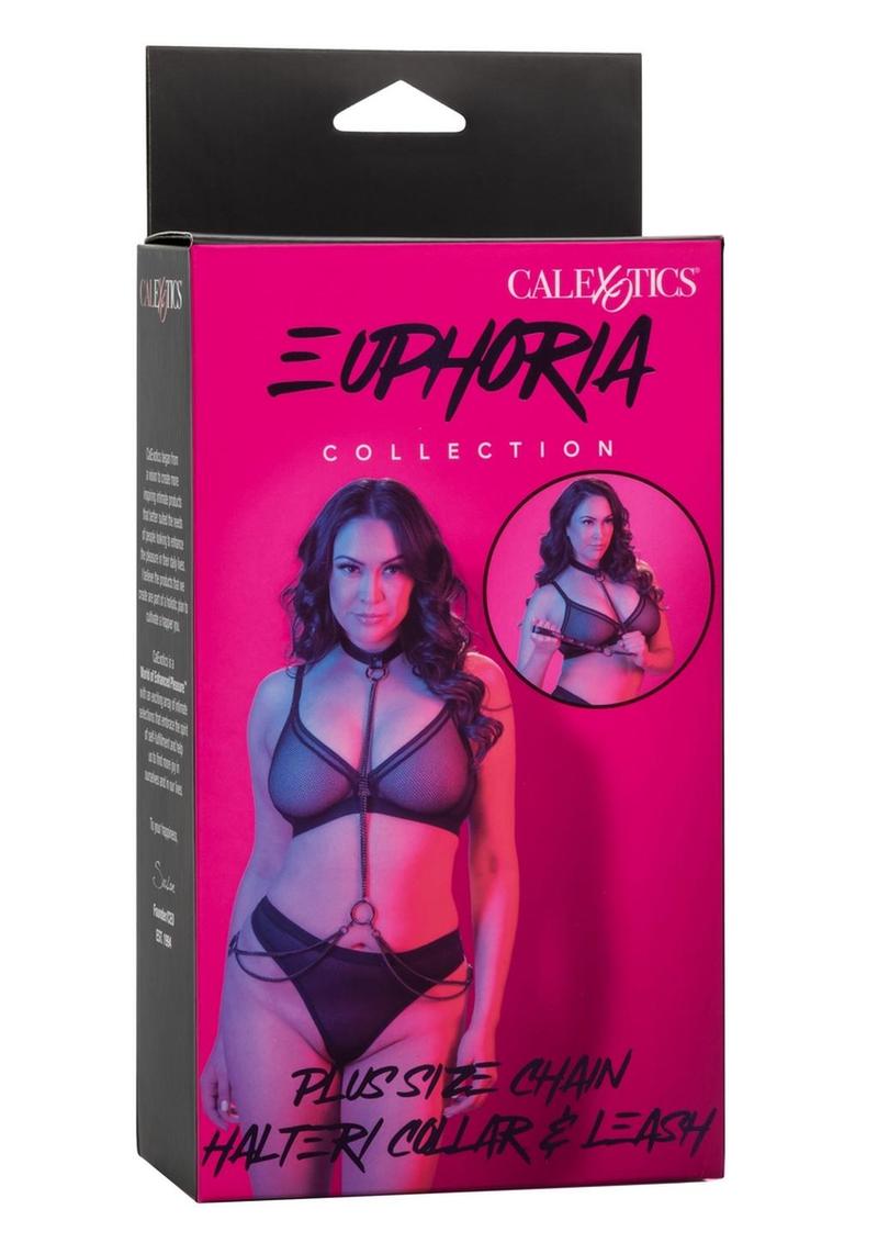 Euphoria Collection Plus Size Chain Halter Collar & Leash