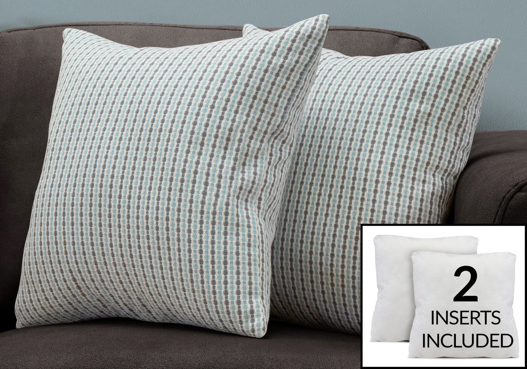 Set Of 2 Decorative Throw Pillows – 18 X 18
