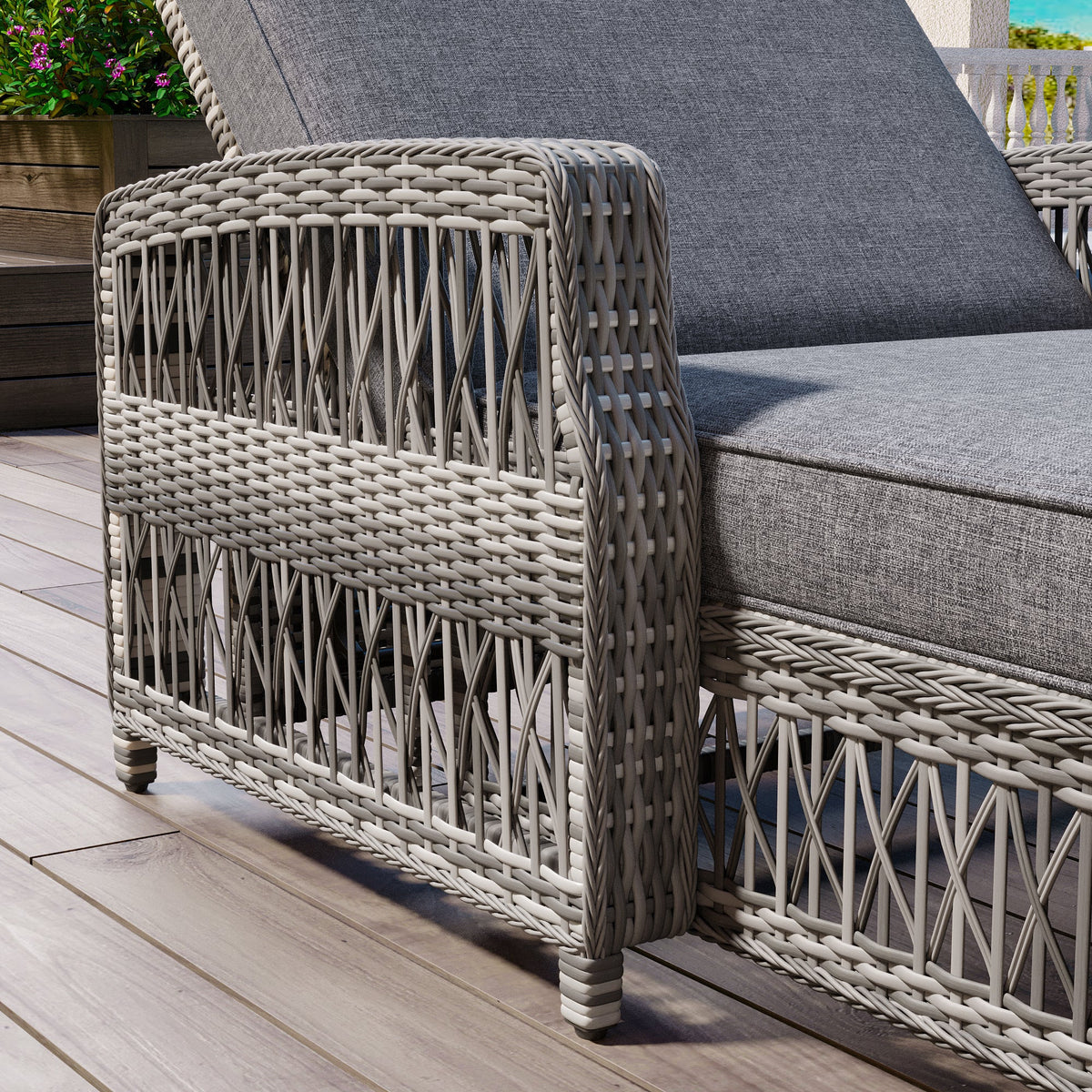 GO 2 Pieces Long Reclining Chaise Lounge Set