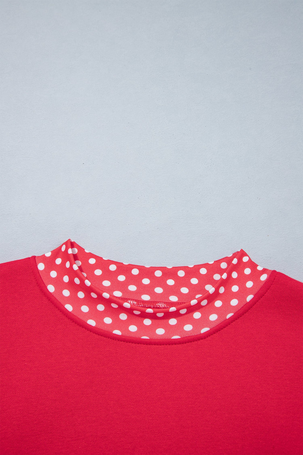 Brown Colorblock Polka Dot Contrast Trim Oversized Sweatshirt