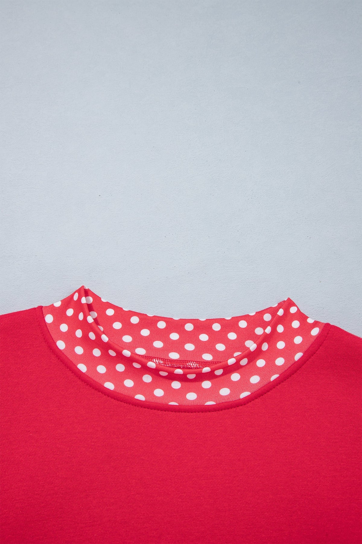 Brown Colorblock Polka Dot Contrast Trim Oversized Sweatshirt