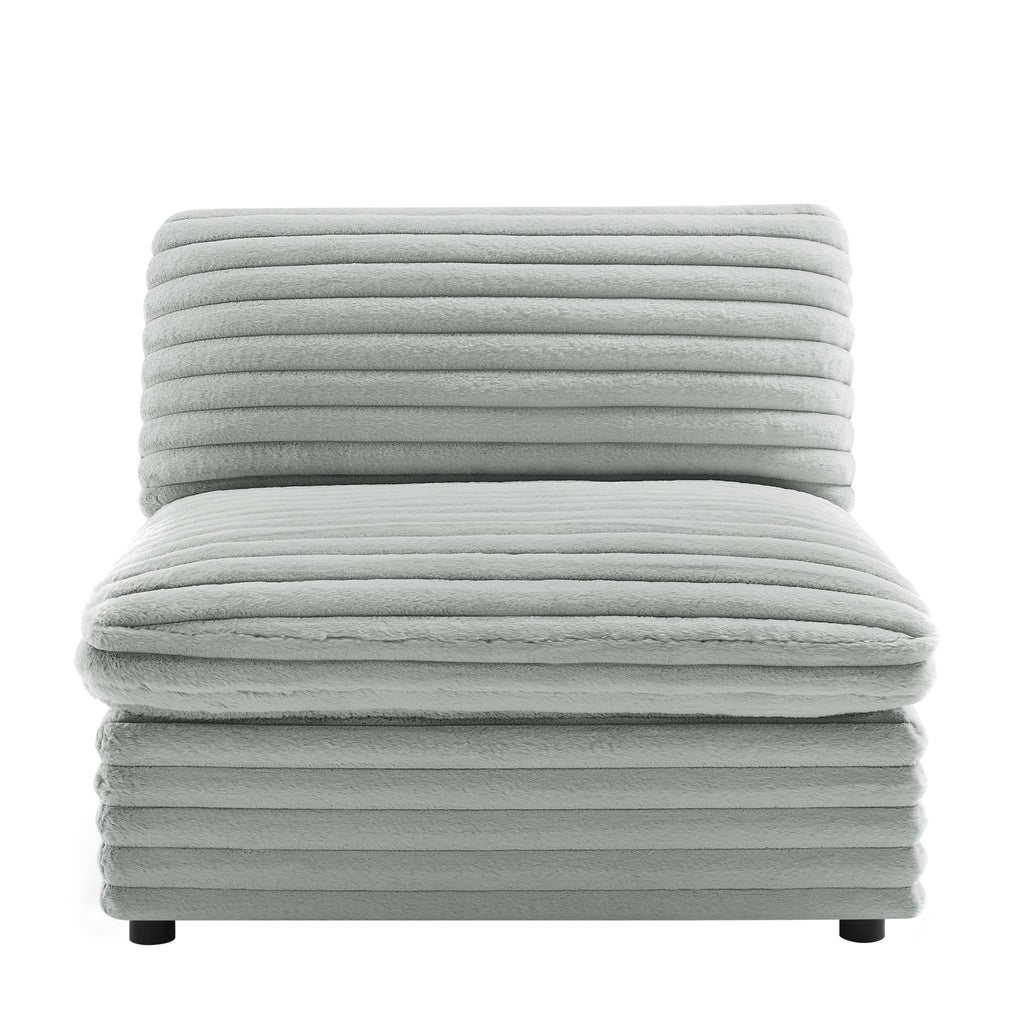 Jenny Plush Fabric Armless Slipper Chair