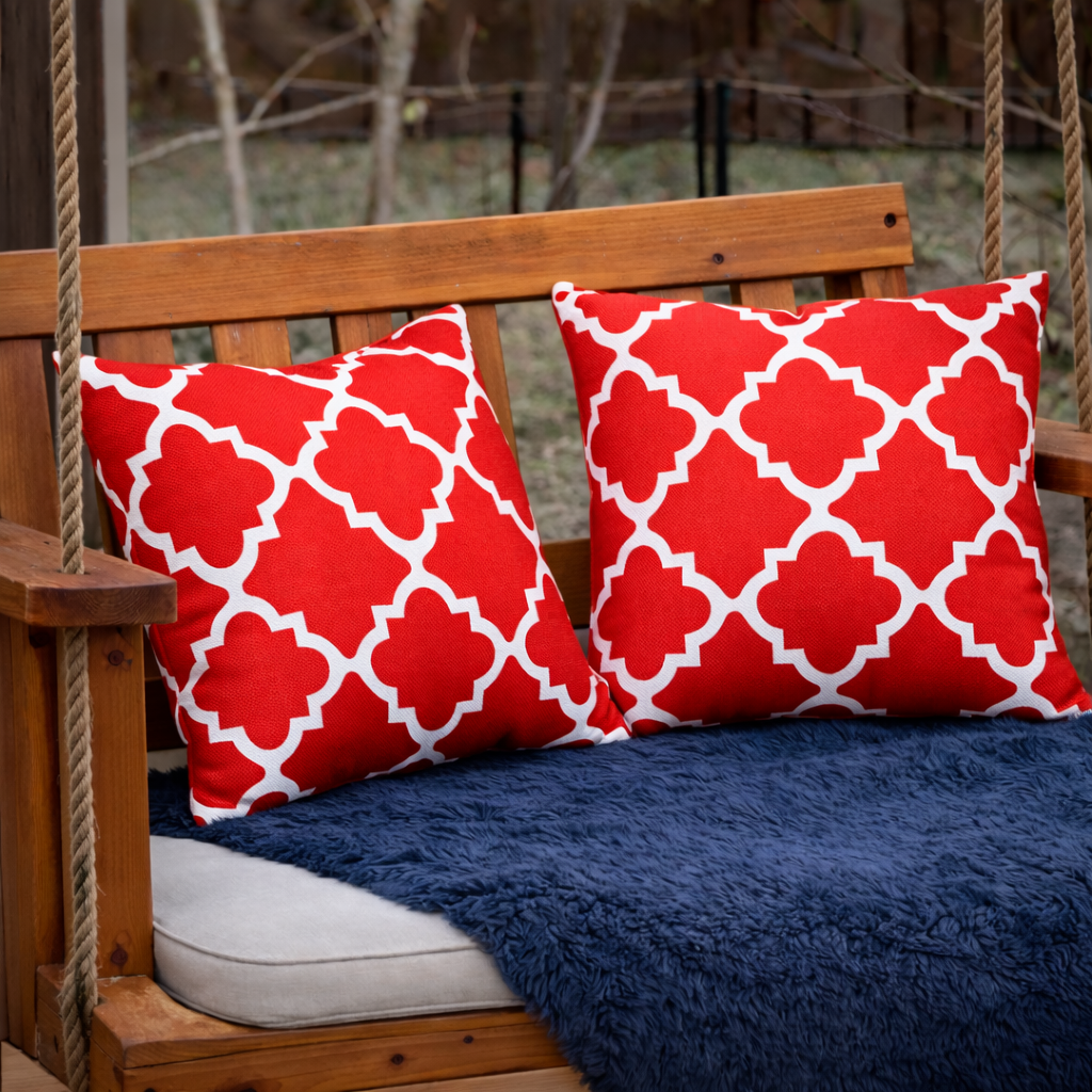 2 Pack Outdoor Throw Pillows, Waterproof & Fade-Resistant
