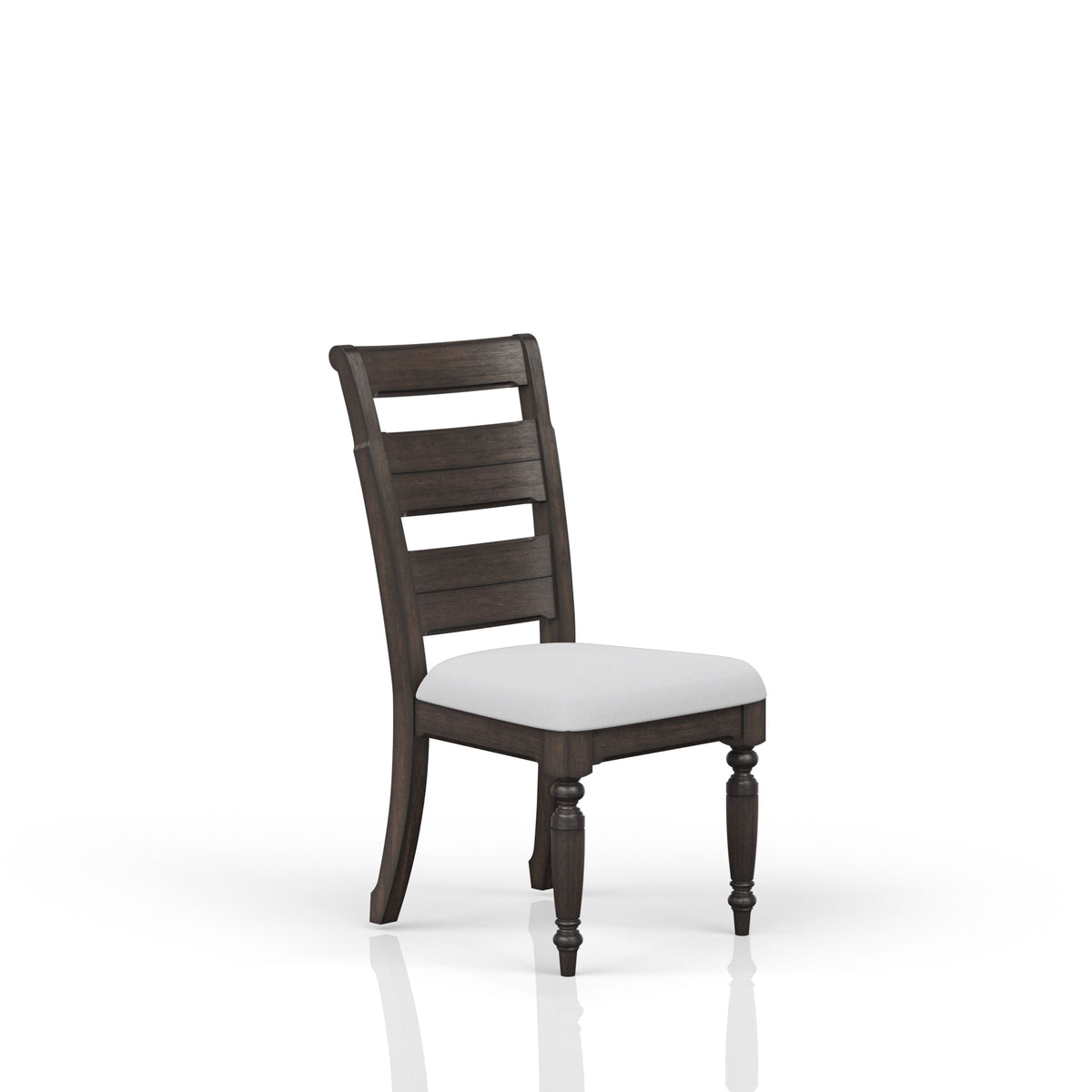 Upholstered Seat Ladderback Side Chair Set of 2