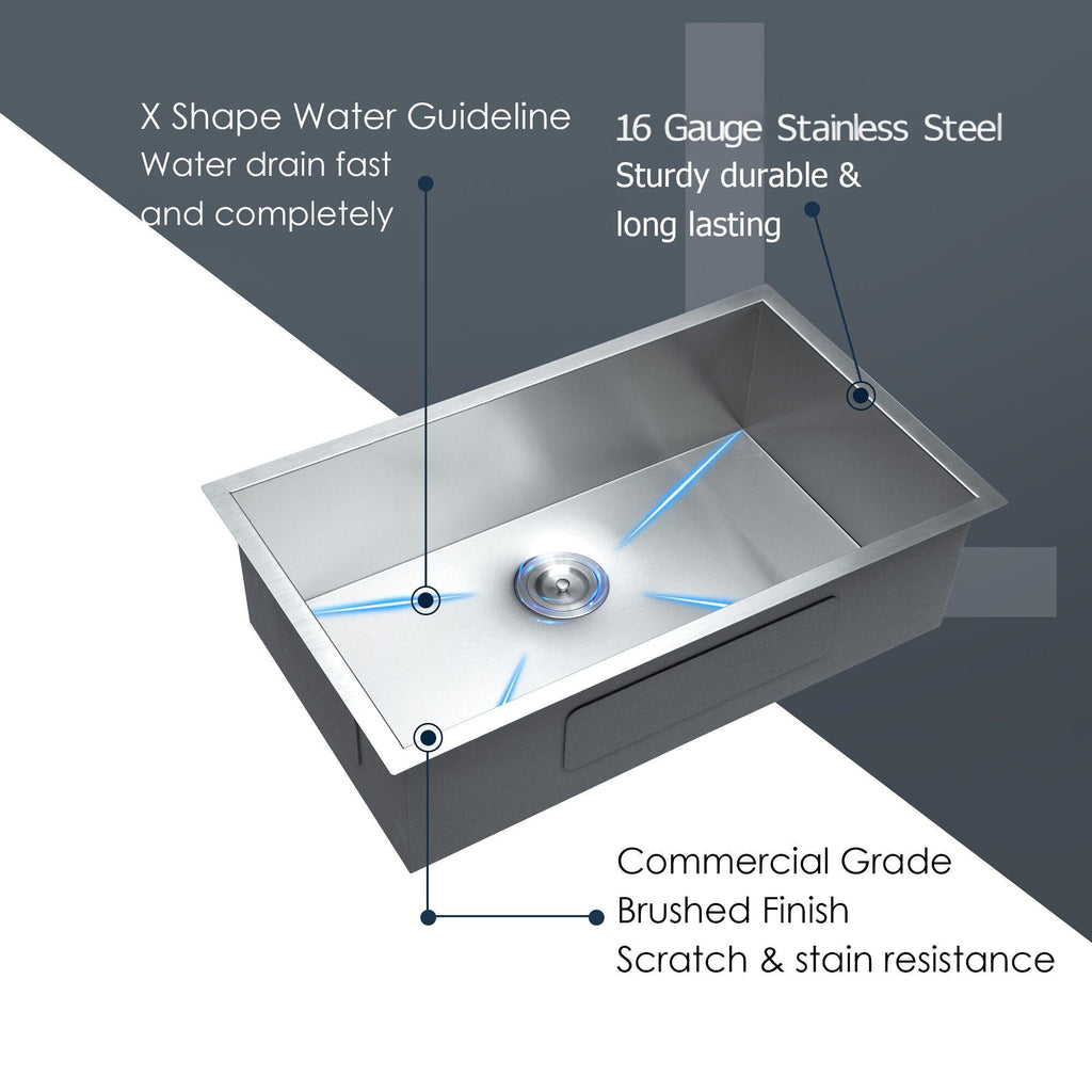 30 Inch Undermount Stainless Steel Kitchen Sink