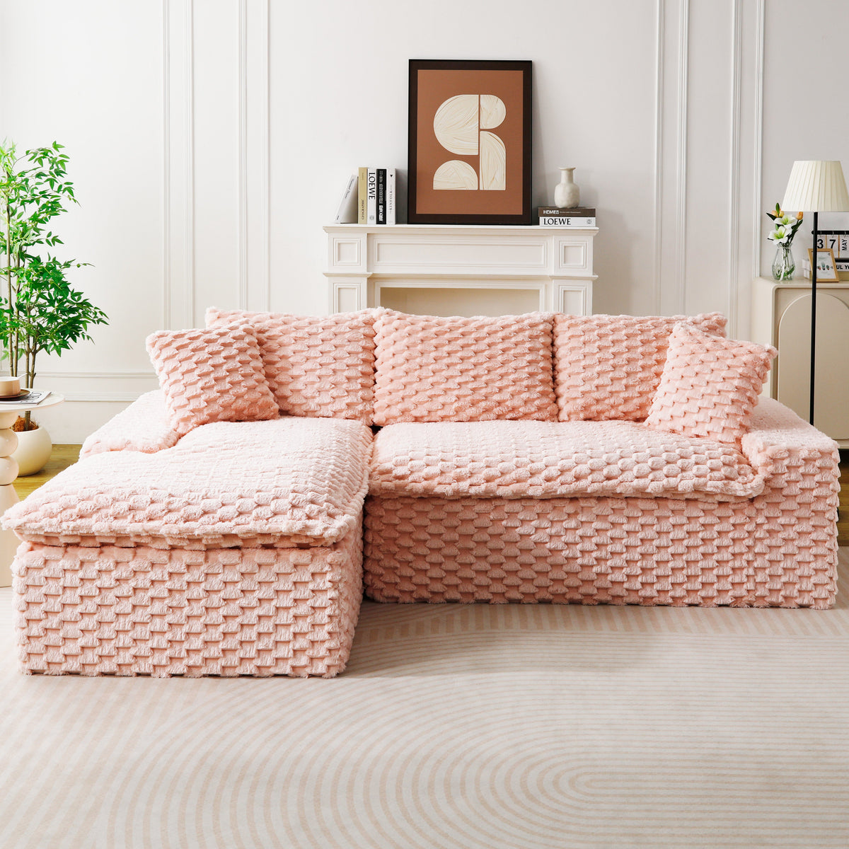 Pink Turtle Velvet Versatile Sofa