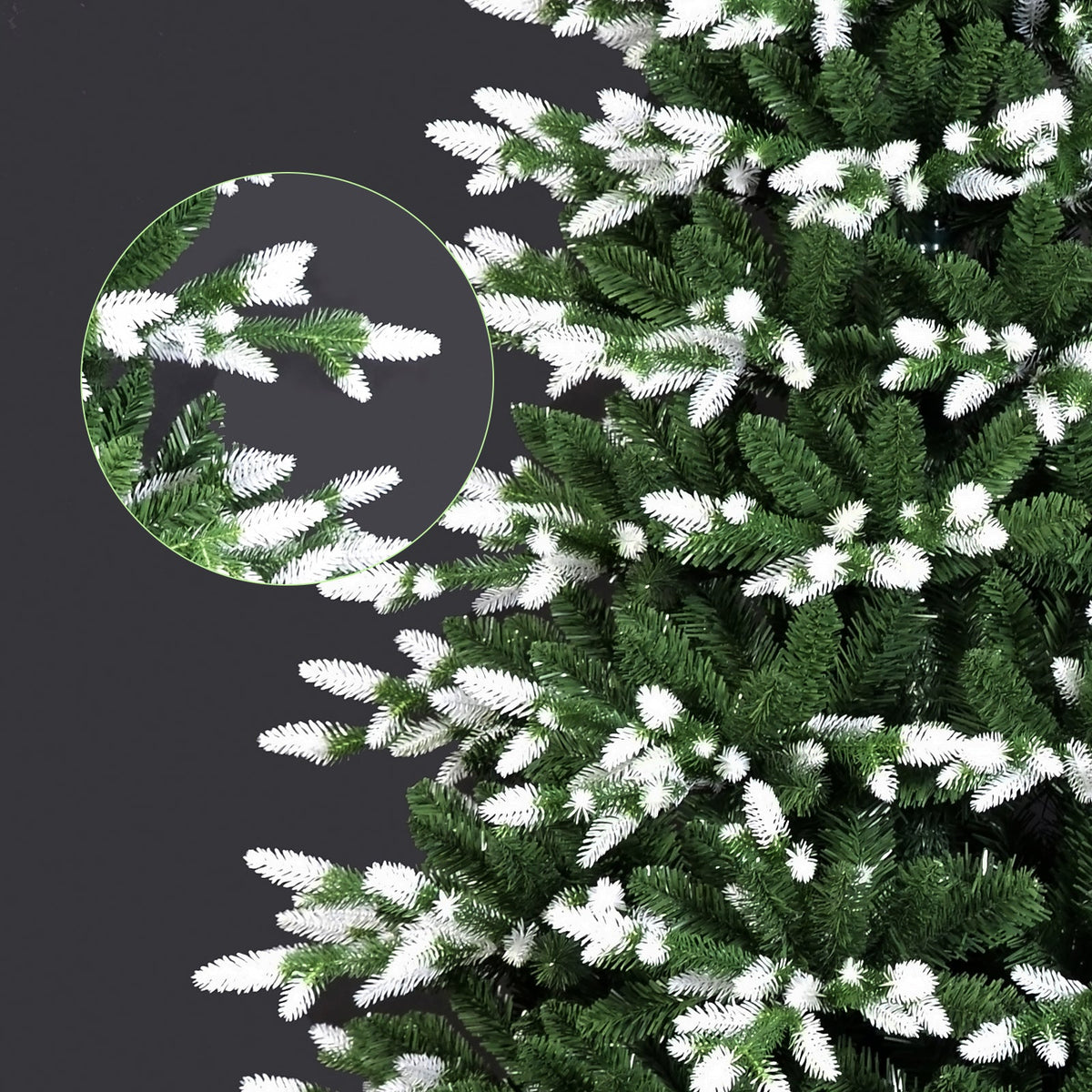 6FT Artificial Christmas Tree, White-Tipped PE & PVC Mixed Auto Tree