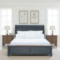 Americana Queen Size Sleigh Bed, Corduroy