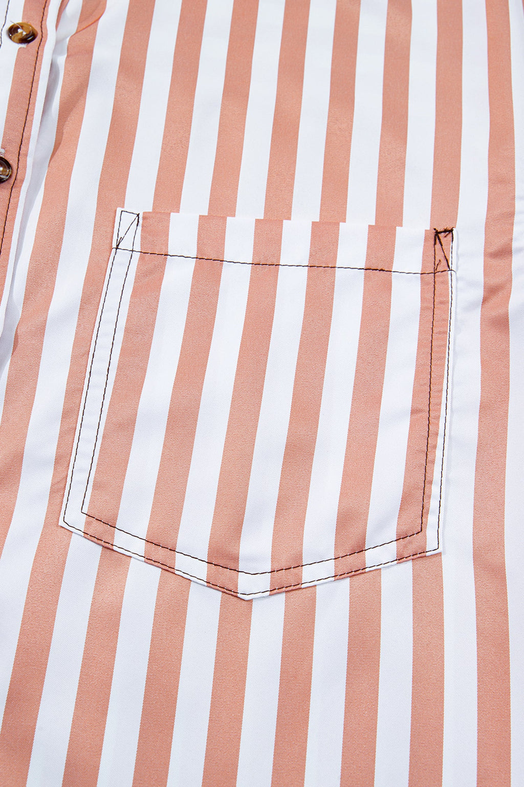 Brown Stripe Western Button Down Long Sleeve Casual Shirt