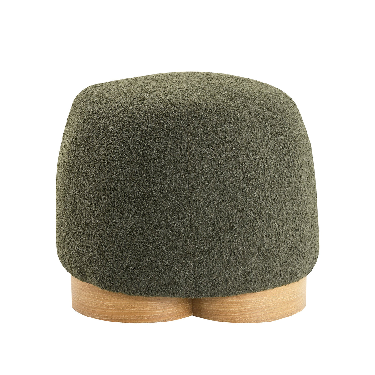 Fully Assembled Round Soft Teddy Fabric Upholstered Ottoman