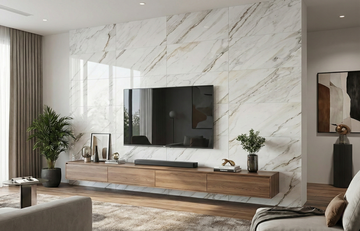 12x24 White Polished Marble Tile