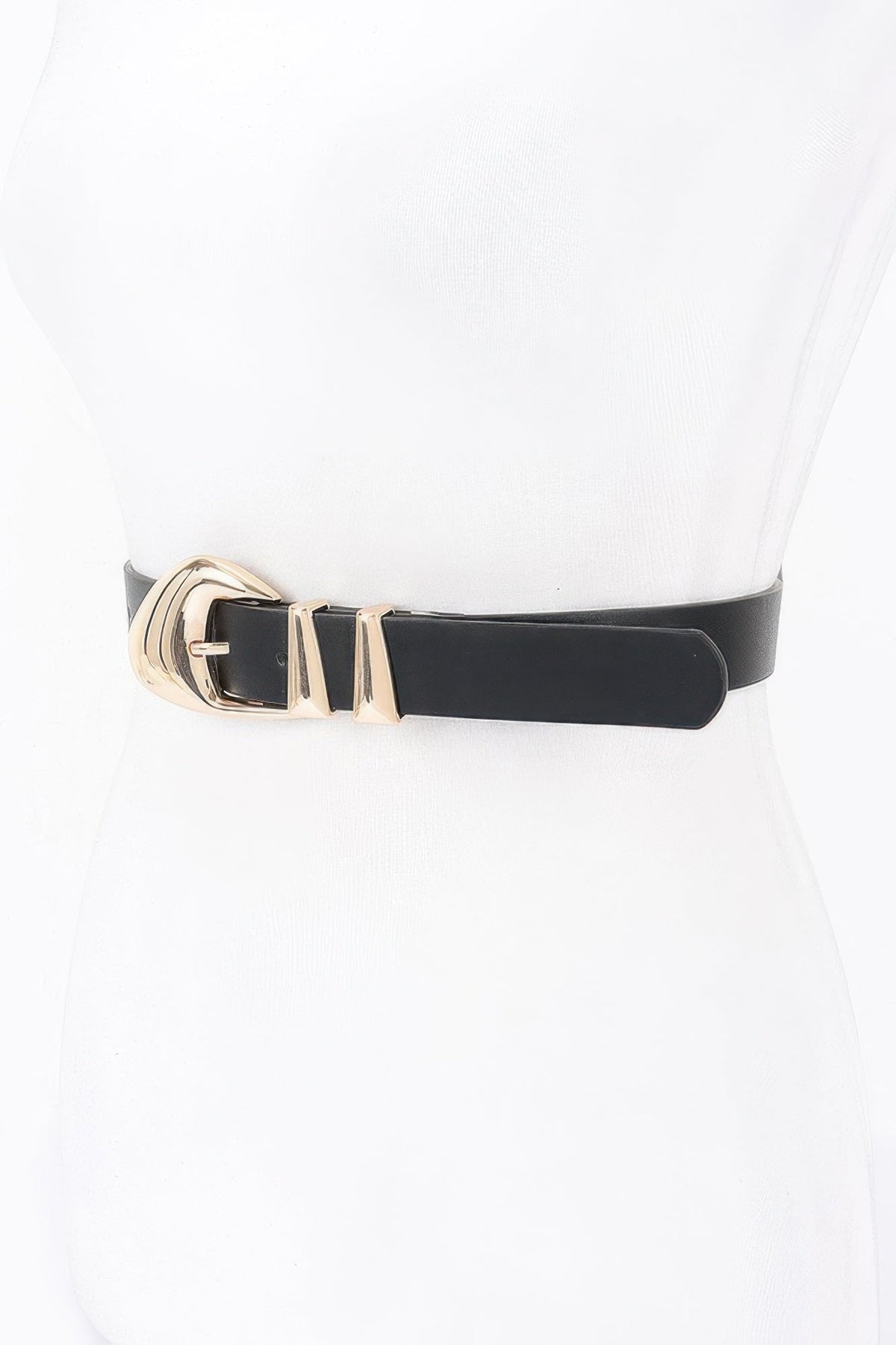 Faux Leather Multi Metal Buckle Belt
