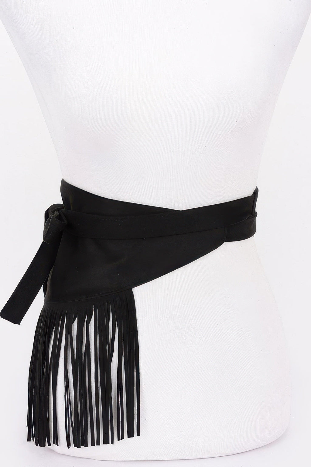 Faux Suede Fringe Belt
