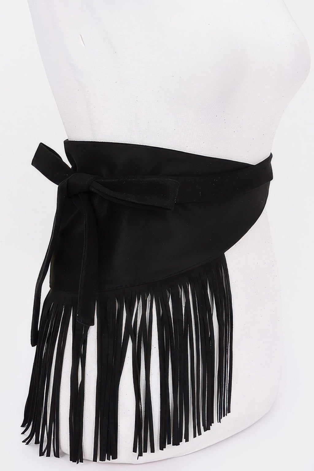 Faux Suede Fringe Belt