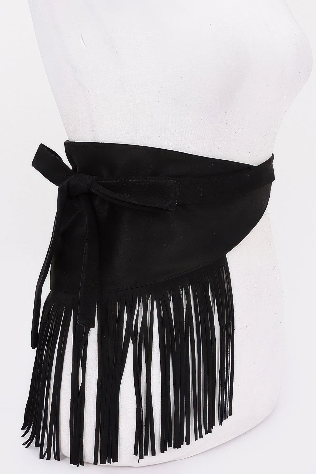 Faux Suede Fringe Belt