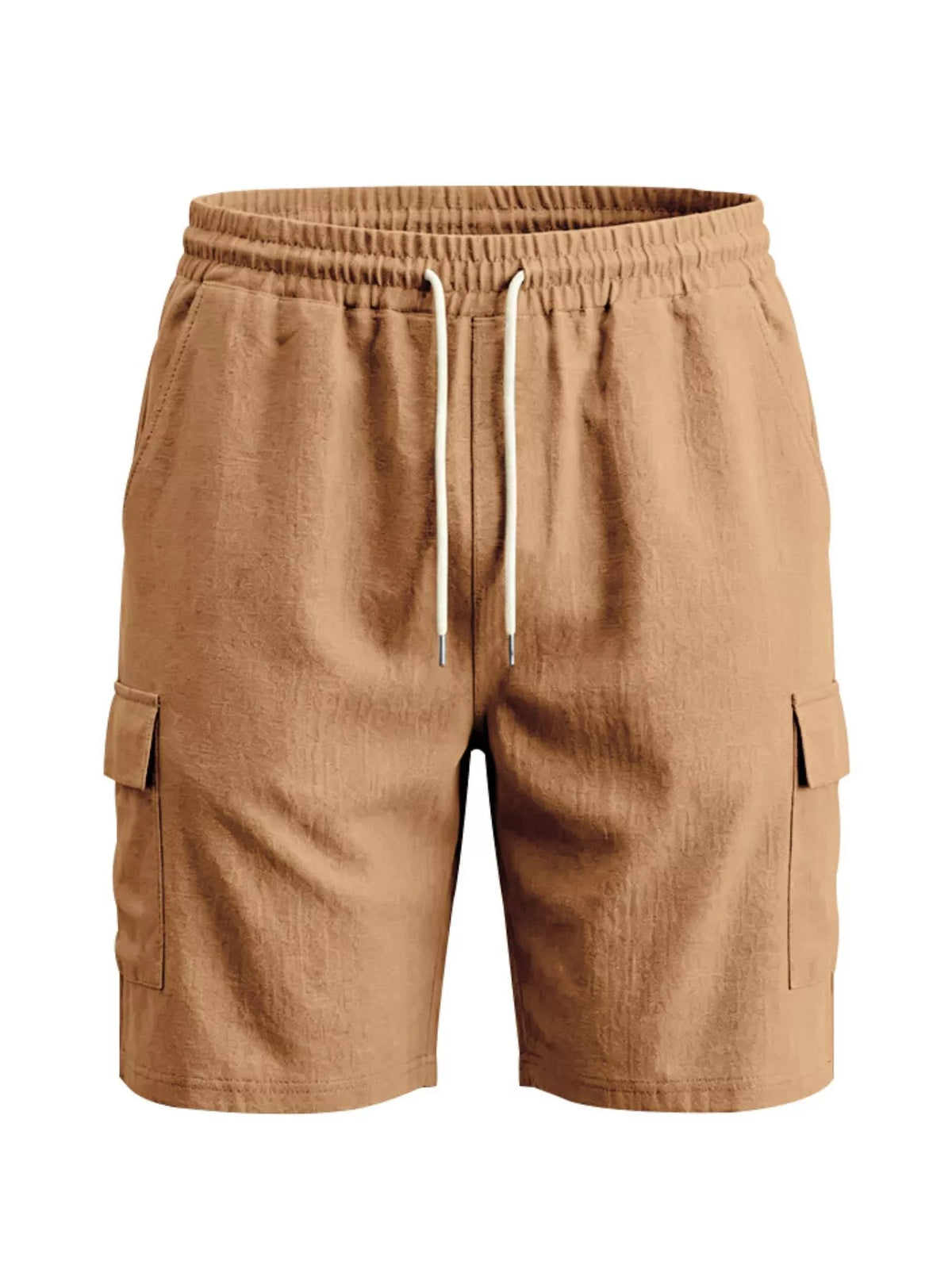Men's Plus Size Casual Cargo Shorts with Drawstring Waist