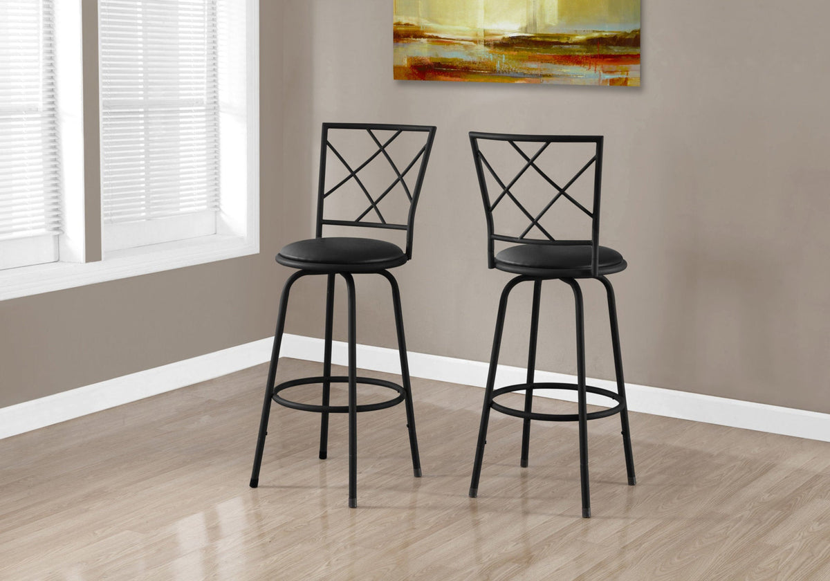 Bar Stool Set Of 2, Swivel, Bar Height