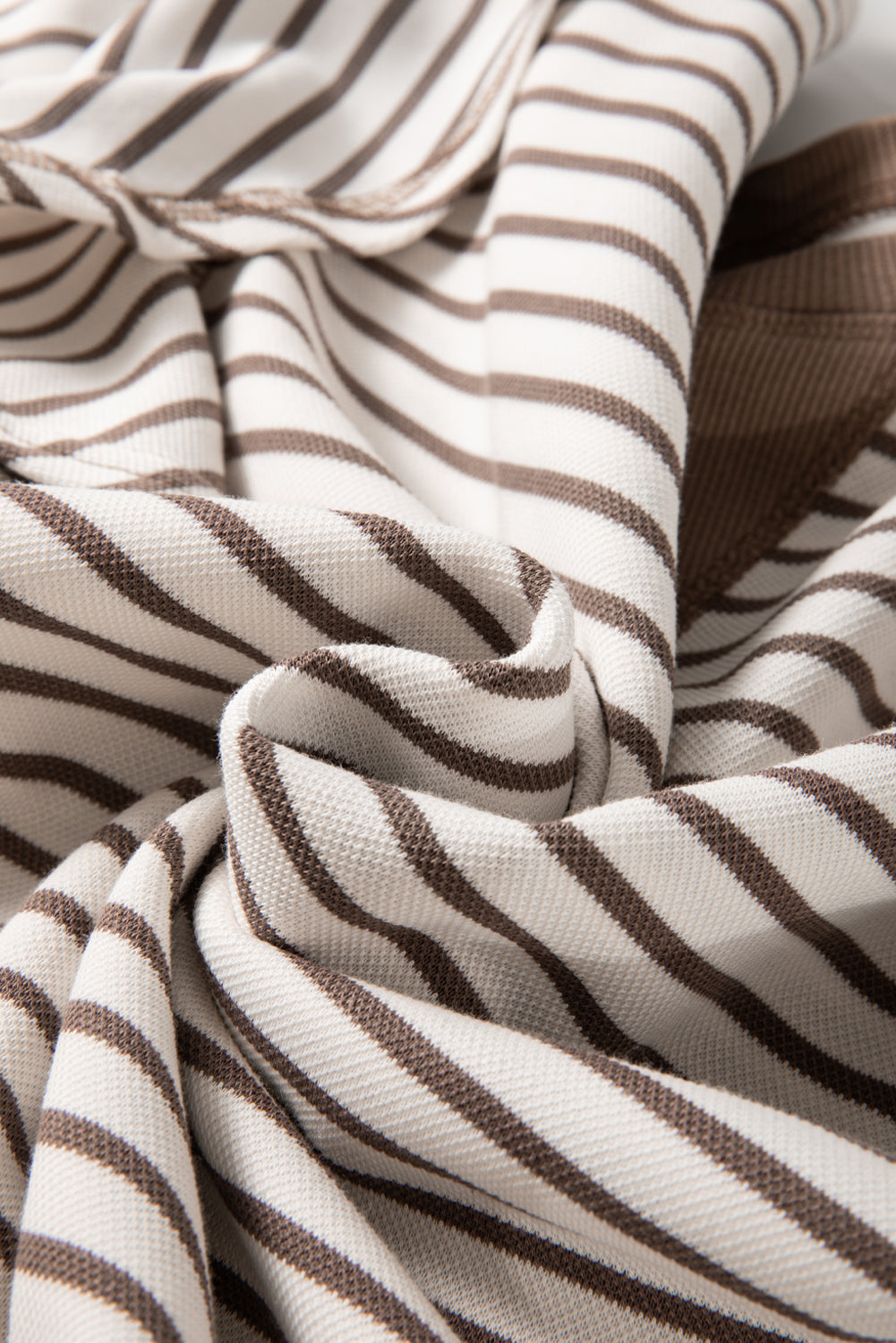 Stripe Contrast Detail Ruffle Short Sleeve Top