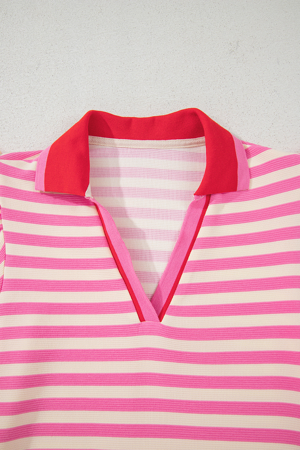 Stripe Flutter Sleeve Contrast Collar Mini Dress