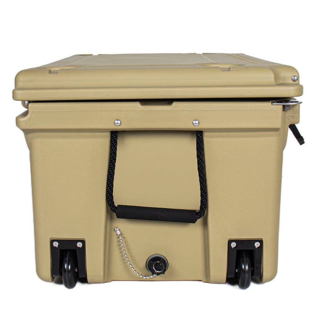 110 Quart Khaki Cooler, Rotomolded Insulated Ice Chest