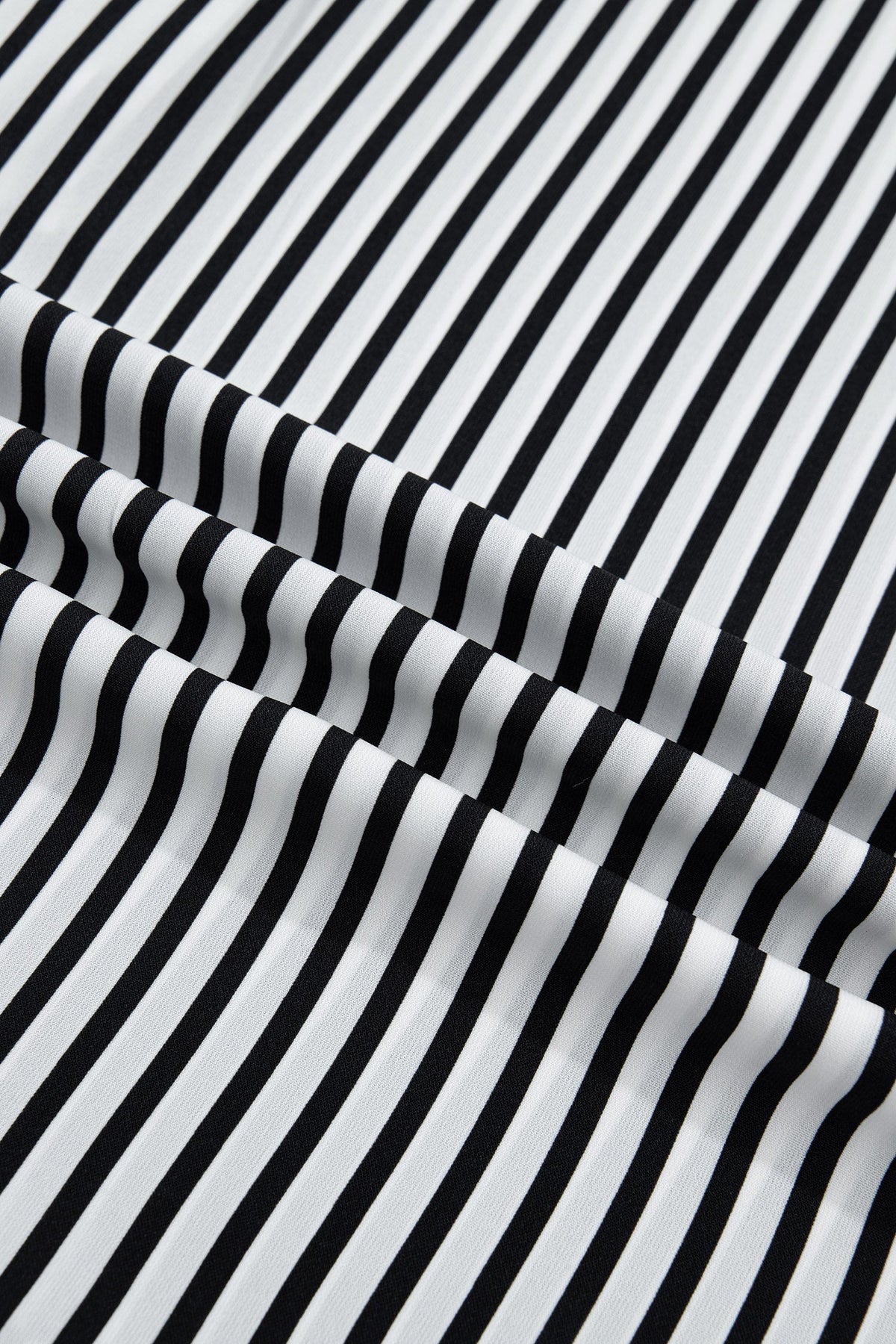 Stripe 3/4 Sleeve V-Neck Button Up Shirt