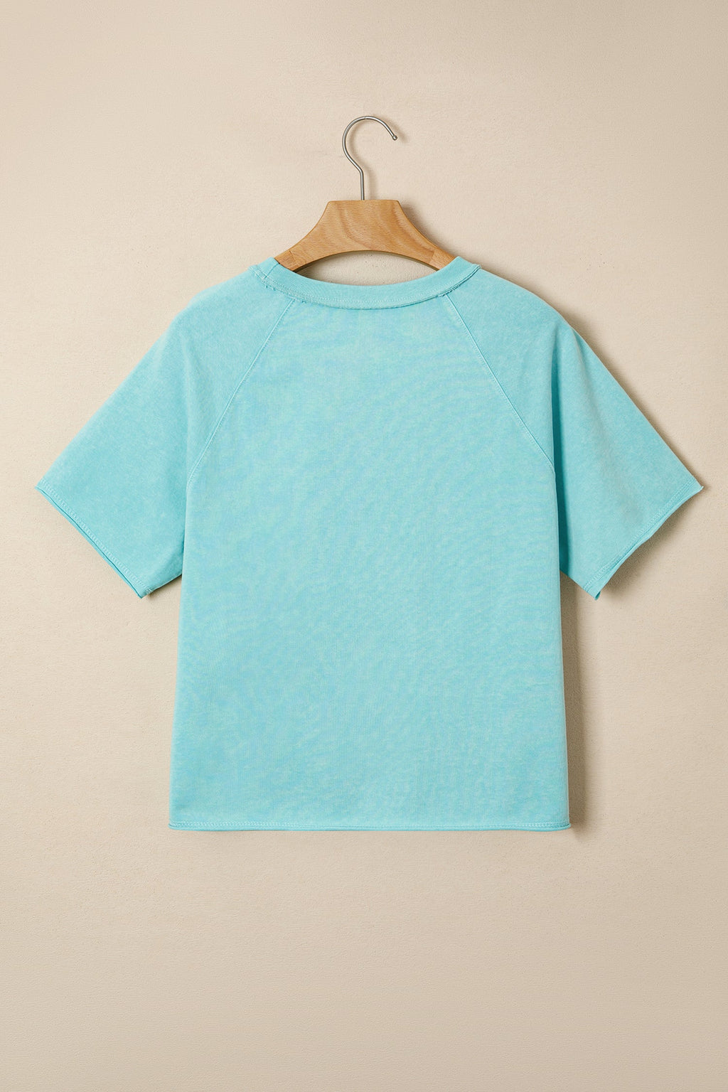 Mineral Wash Raglan Sleeve Boxy Cropped Tee