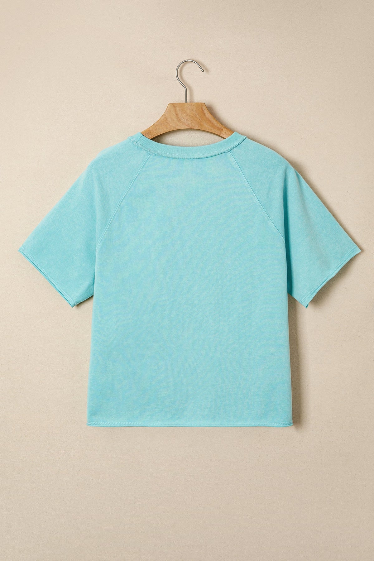 Mineral Wash Raglan Sleeve Boxy Cropped Tee