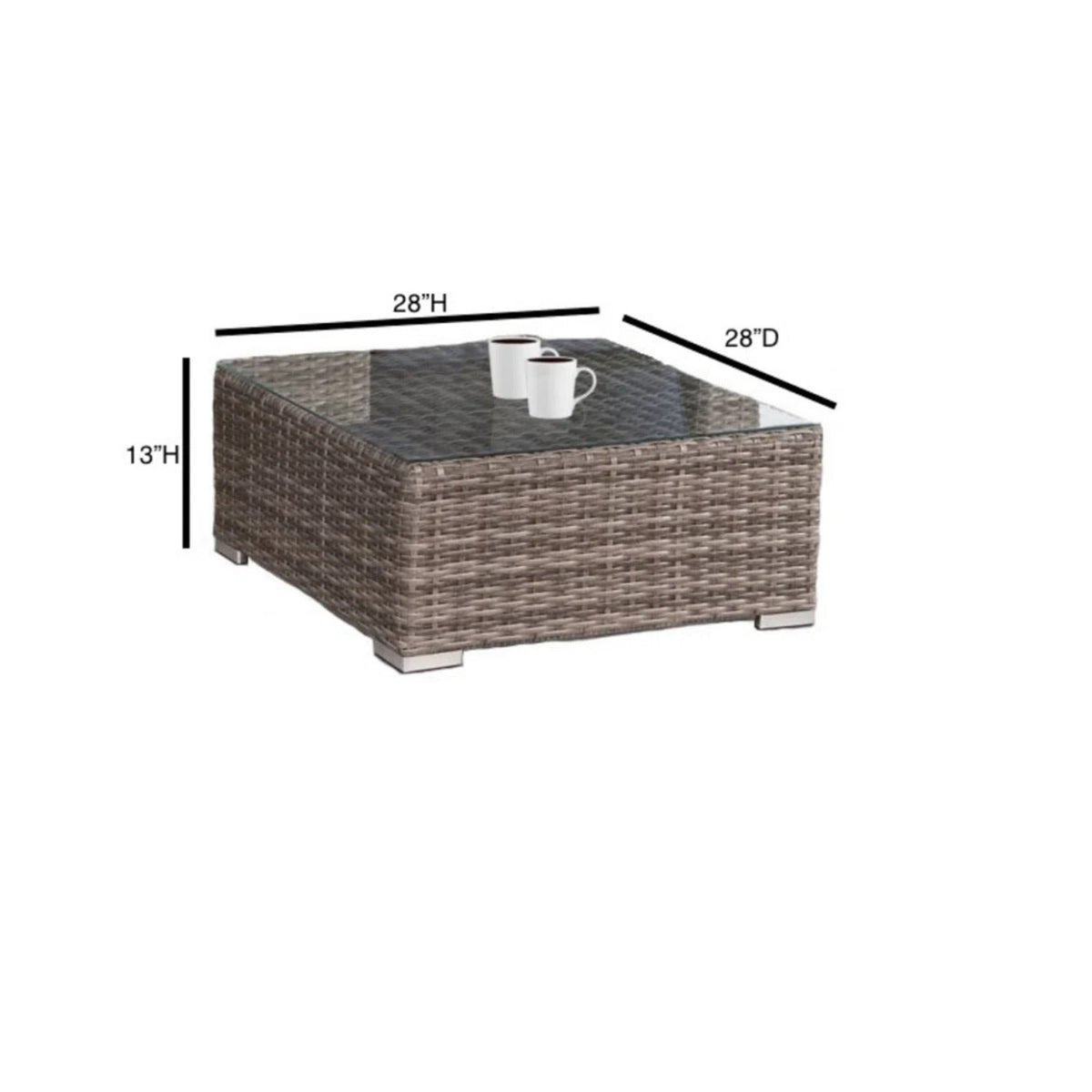 LSI Fully Assembled Outdoor Wicker Seating Group for 6 with Cushions