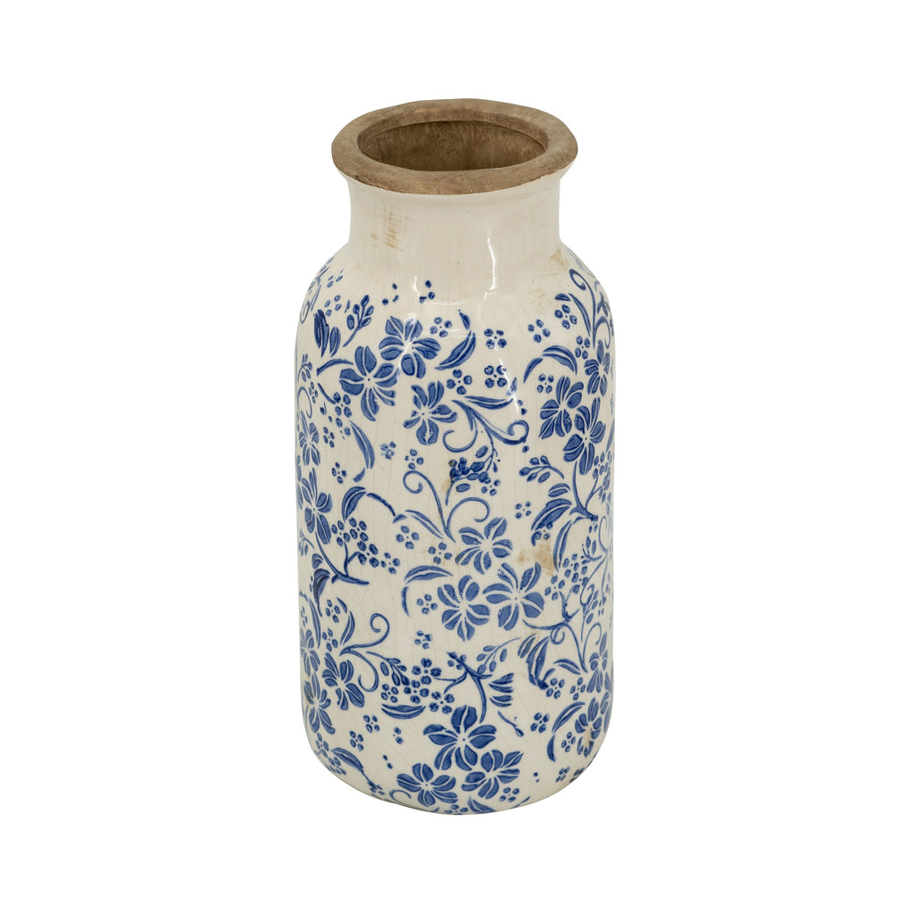 Delftware Inspired Ceramic Vase