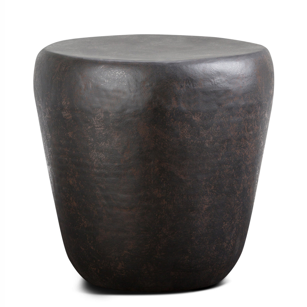 Garvy 22 Inch Wide Metal Side Table in Rustic Bronze