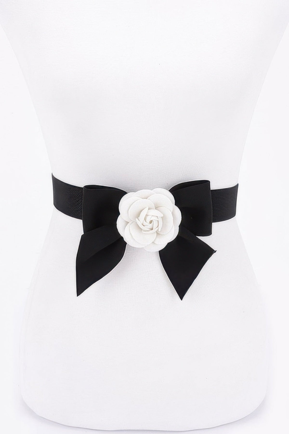 Flower on Ribbon Bow Elastic Belt