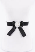 Flower Satin Ribbon Elastic Belt