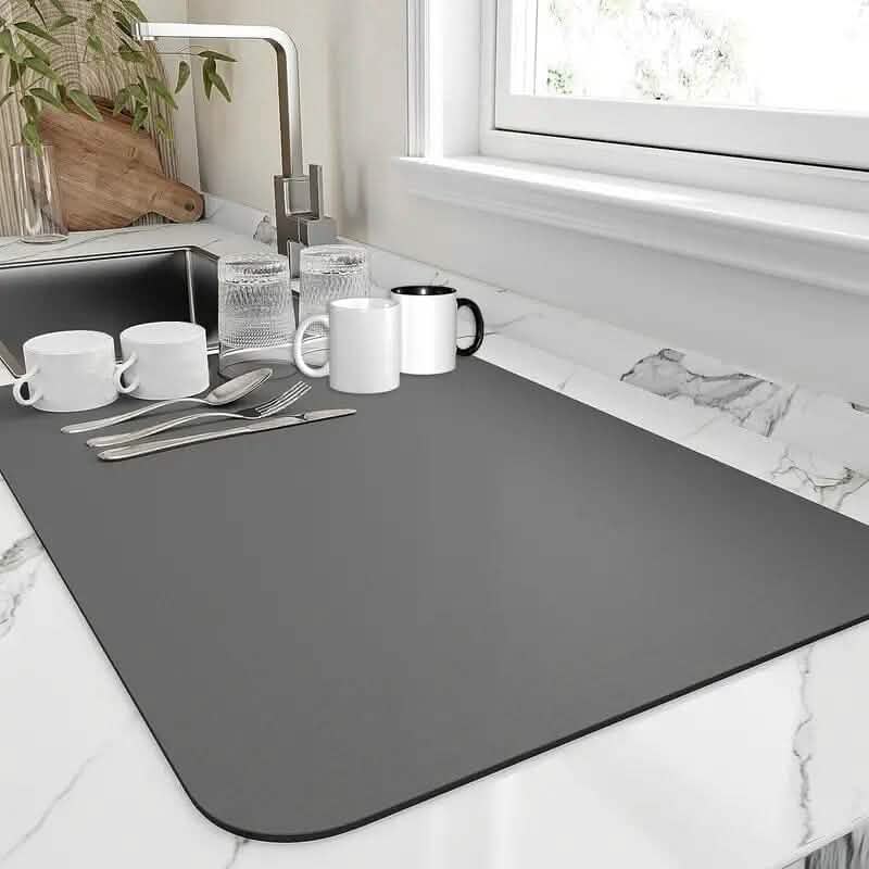 Heat Resistant Drainer Mat with Non-Slip Rubber Back