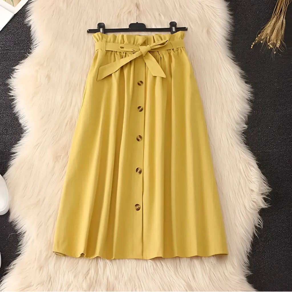 Elegant High Waist Pleated Skirts