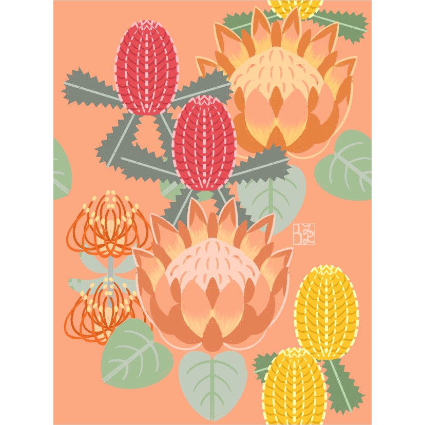 Protea Blooms Greeting Card