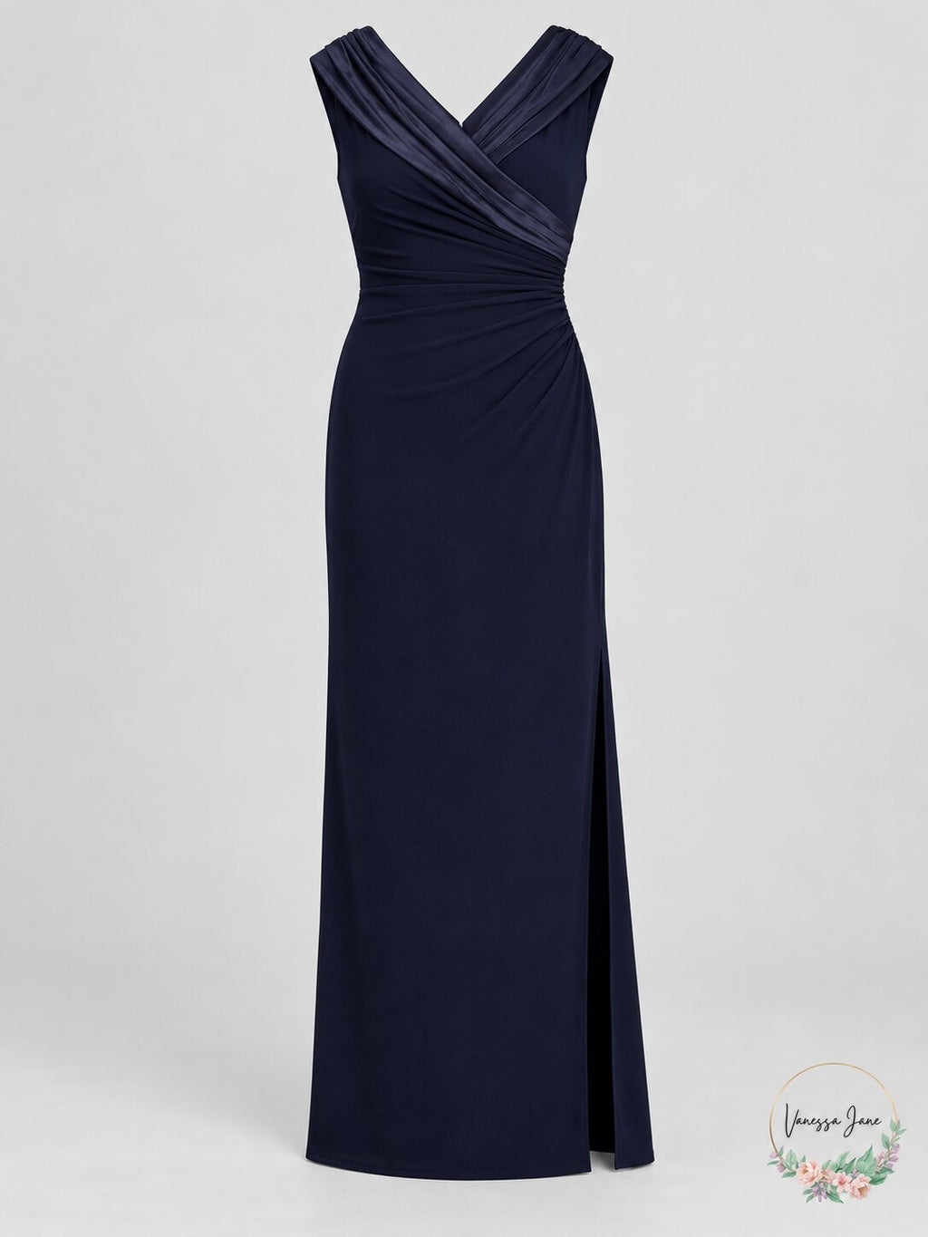 Lauren by Ralph Lauren Women Gown Sz Satin Portrait-Collar, Size 16