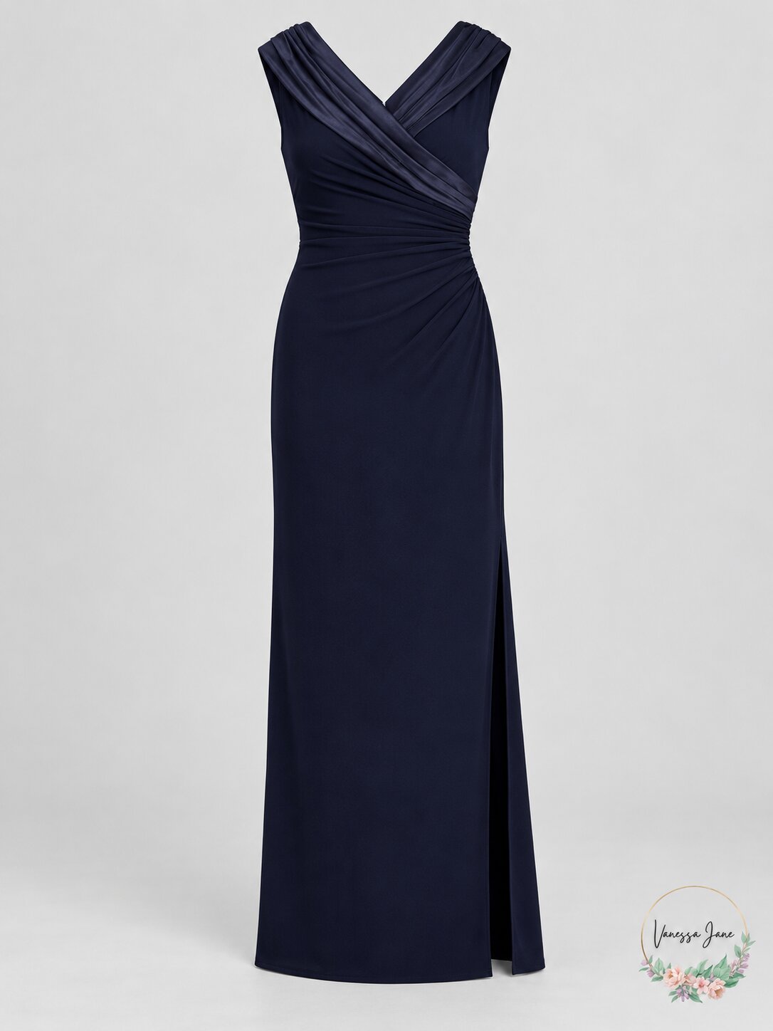 Lauren by Ralph Lauren Women Gown Sz Satin Portrait-Collar, Size 16