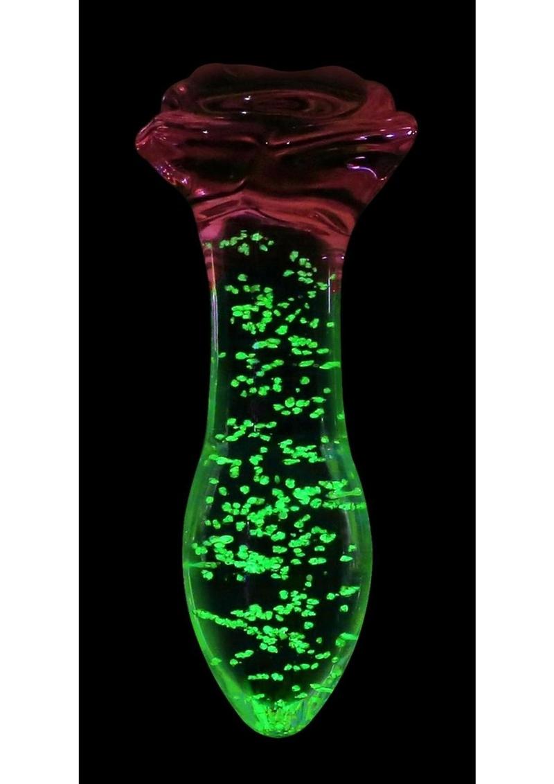 Intimately GG The GG Glass Rose Glows Dark Vibrator