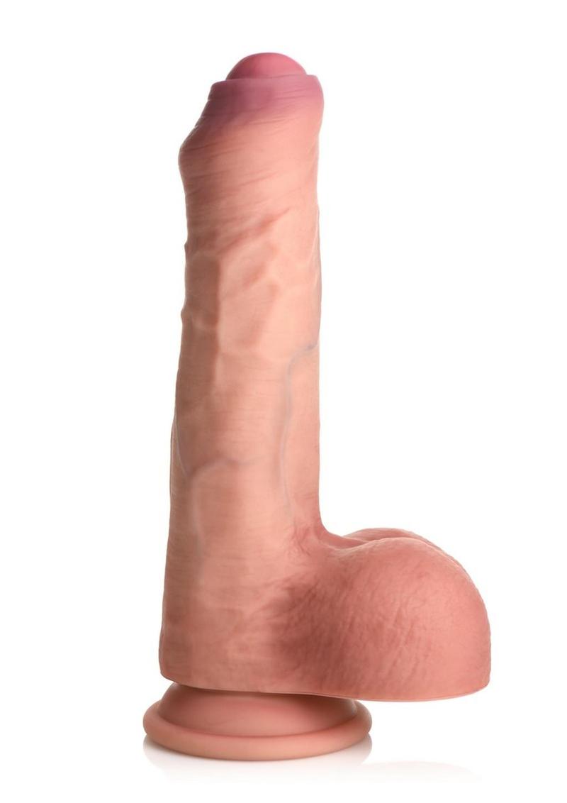 Jock Dual Density Uncut Silicone Dildo Caramel