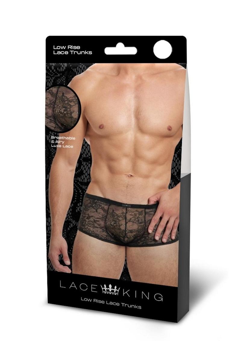 Lace King Low Rise Lace Trunks for Men Sheer Breathable Men’s Underwear