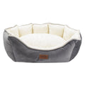Lepus Luxe Daisy Large Pet Bed Soft Grey 70x45cm
