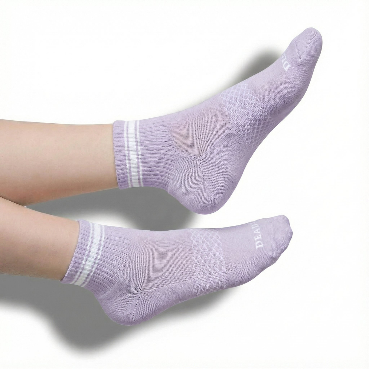 Lilac/White Quarter Crew Women's Socks