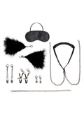 Lux Fetish Interchangeable Collar And Nipple Clips Set