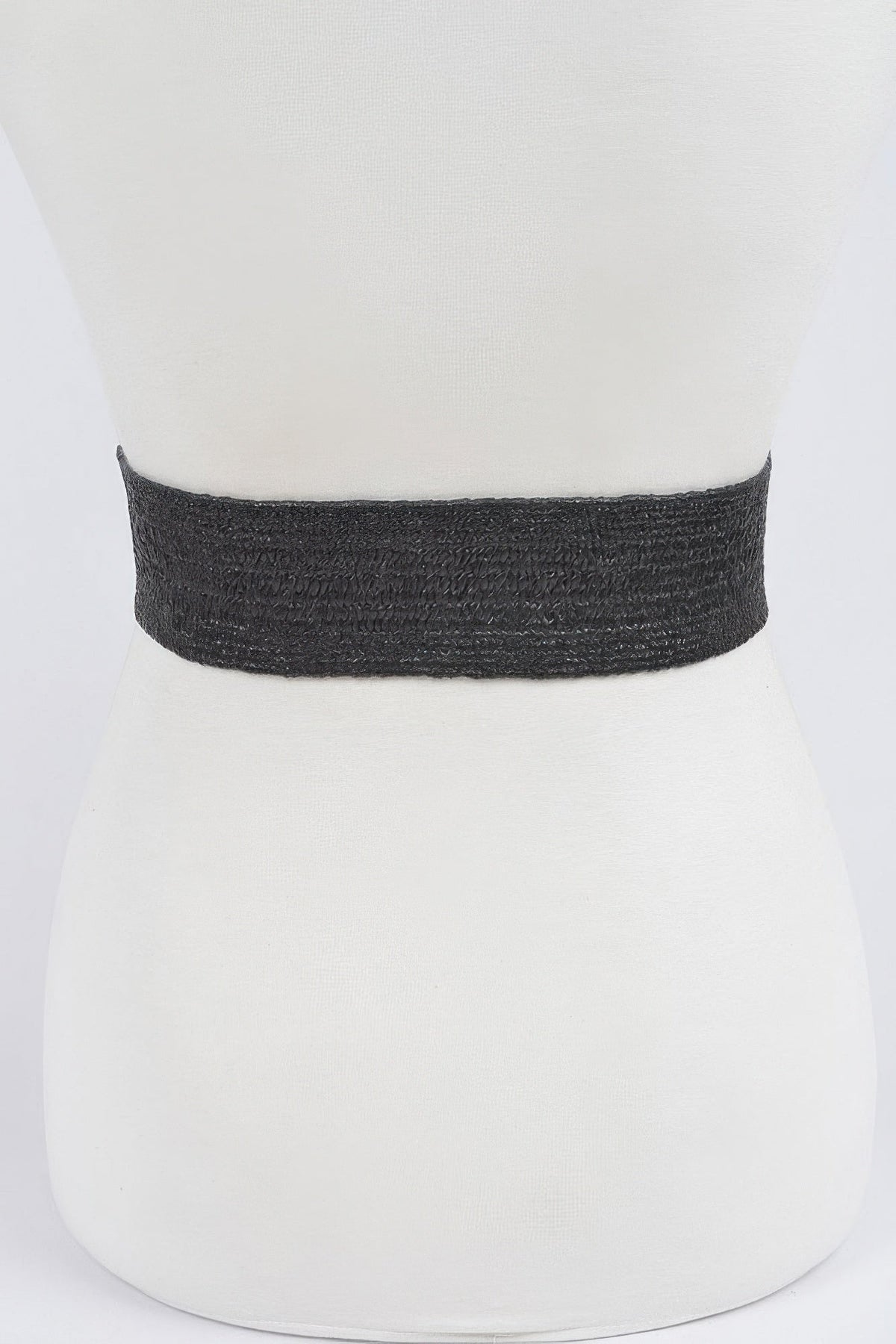 Metal Oo Buckle Plus Size Stretch Straw Belt