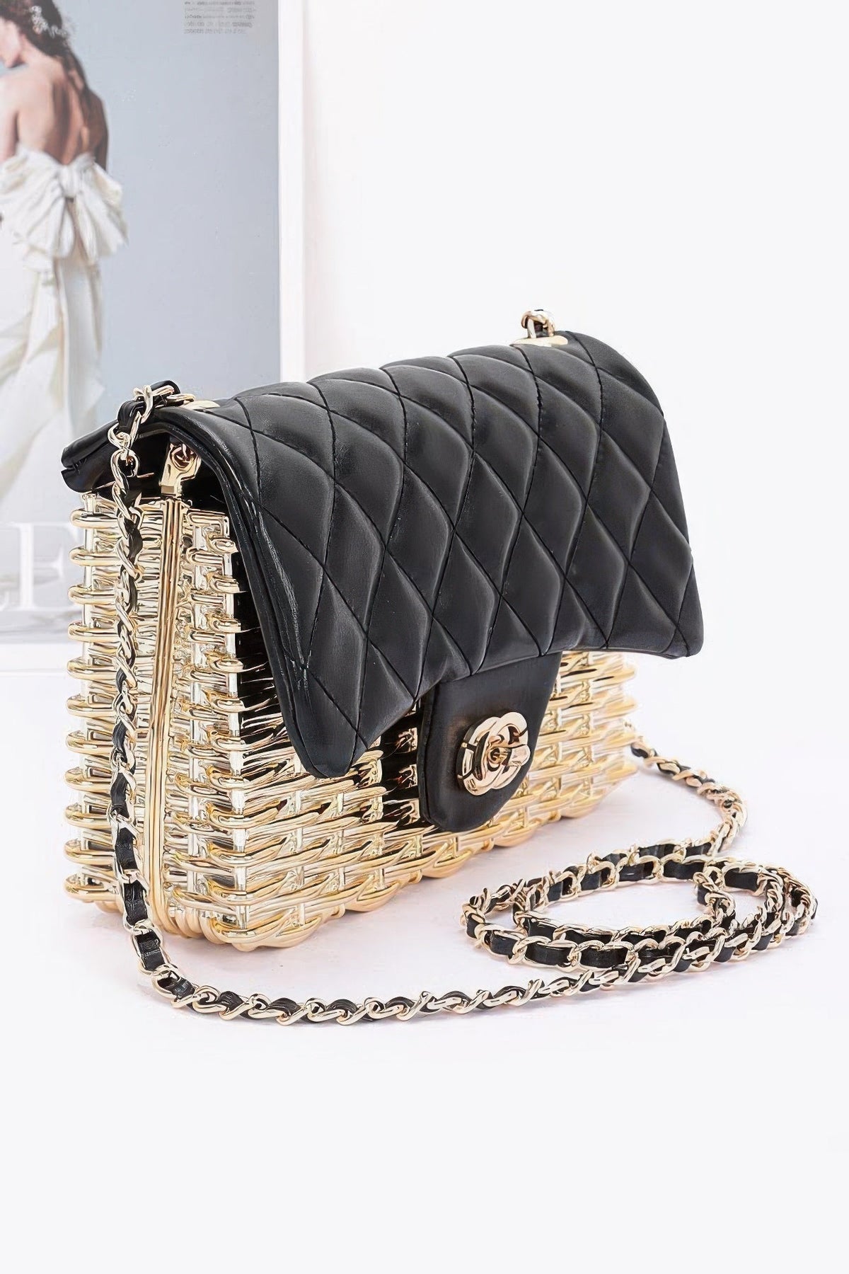Metallic Acrylic Flap Bag