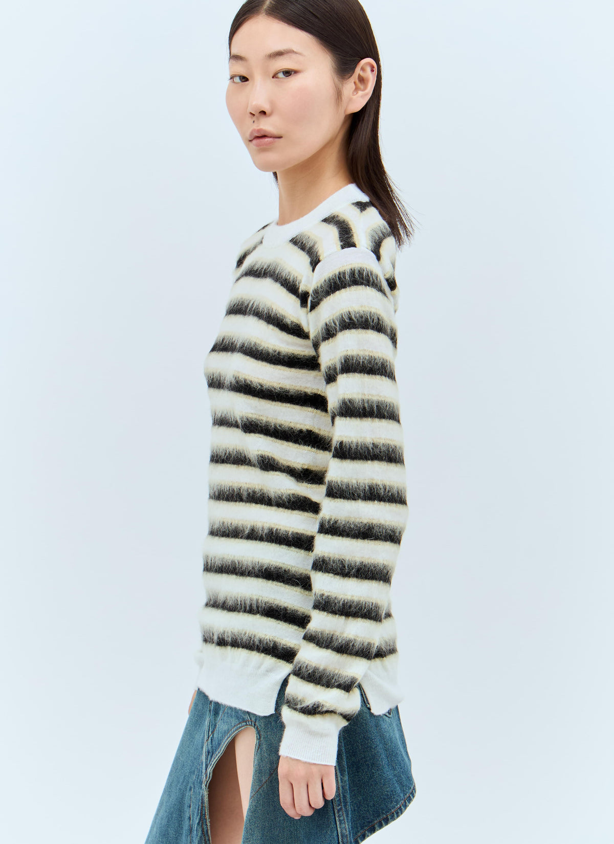 Marni Women Striped Wool-Mohair Sweater
