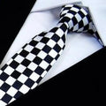 Modern Black And White Men Necktie Casual Business Meeting Formal Polyester Skinny Slim Necktie